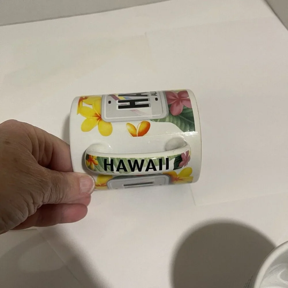 Coffee Mug‎ I Love Hawaii Aloha State Travel Souvenir Plumeria